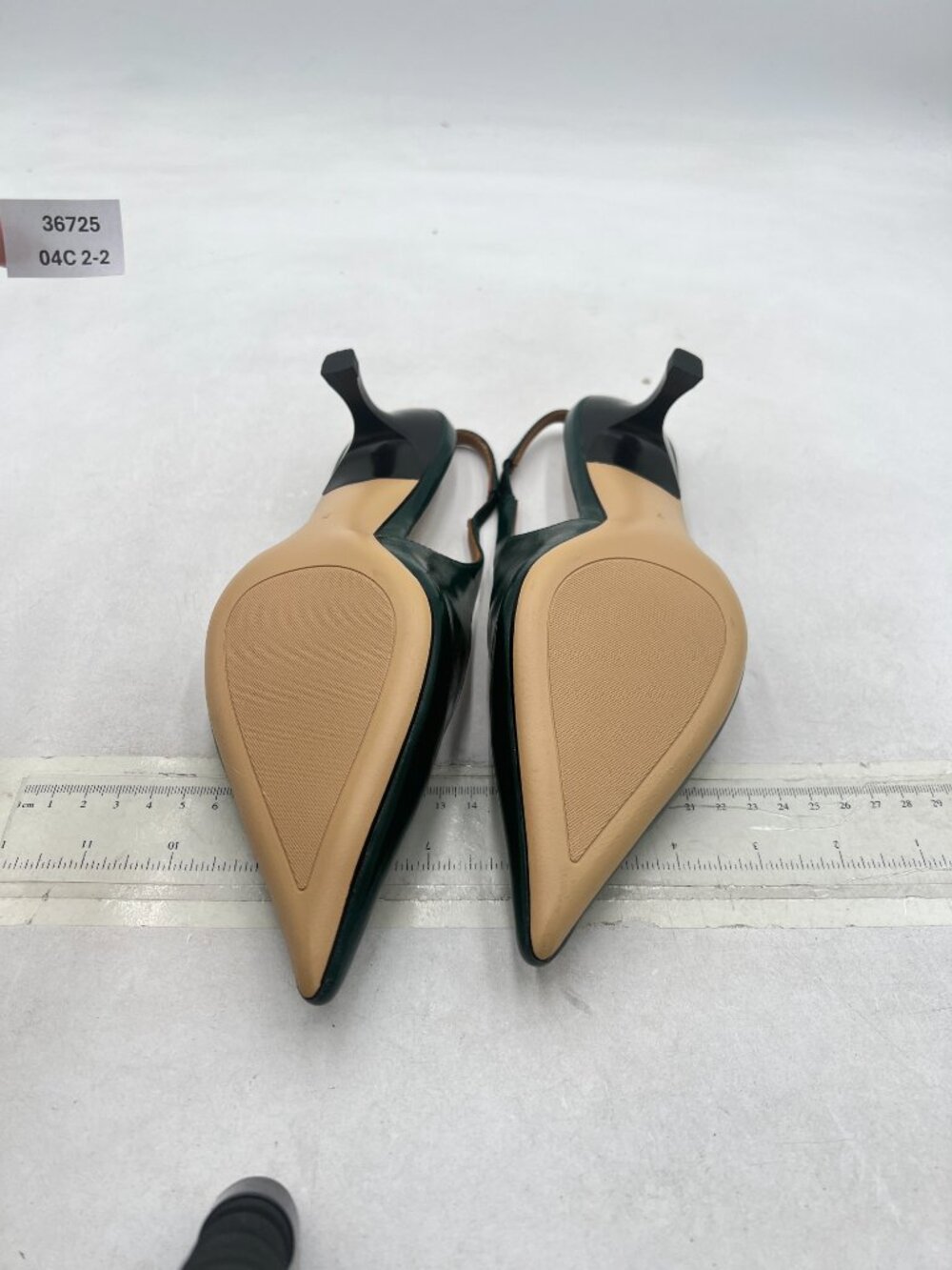 FSJ Dark Green Kitten Heel Slingback Sandals Pointy Toe Sexy Pumps Party Shoes - Picture 7 of 8